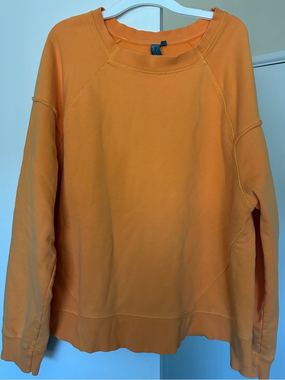 Sweaty Betty Tangerine Orange Crewneck Cotton Sweatshirt L